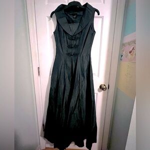 vintage hunter green raw silk holiday halter full skirt dress sz 10 UK 8 US